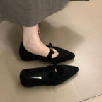 Damen elegante Ballerinas mit dekorativem Schleifenakzent und weichem Innenfutter EB