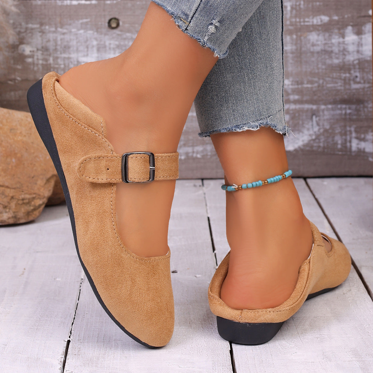 Damen Ballerinas mit verstellbarem Riemen und elegantem Design EB