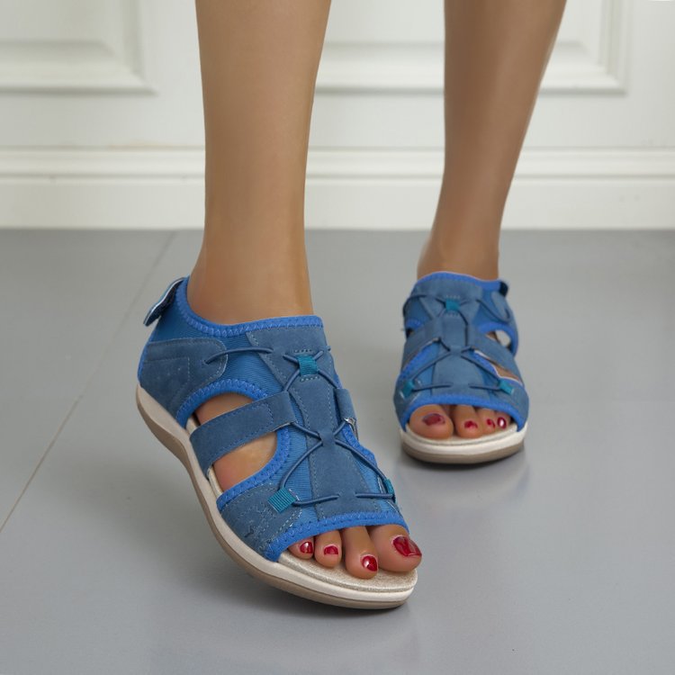 Damen bequeme Riemchen-Sandalen mit ergonomischem Fußbett EB
