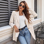 Damen Elegant bestickte Blazerjacke mit floralem Design EB