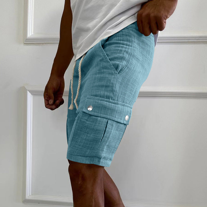 Herren Cargo-Bermudashorts aus Leinen-Baumwoll-Mix