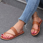 Damen bequeme Riemchen-Sandalen mit geflochtenem Design EB