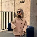 Damen Oversized Wollmantel mit modernem Schnitt und praktischen Taschen EB