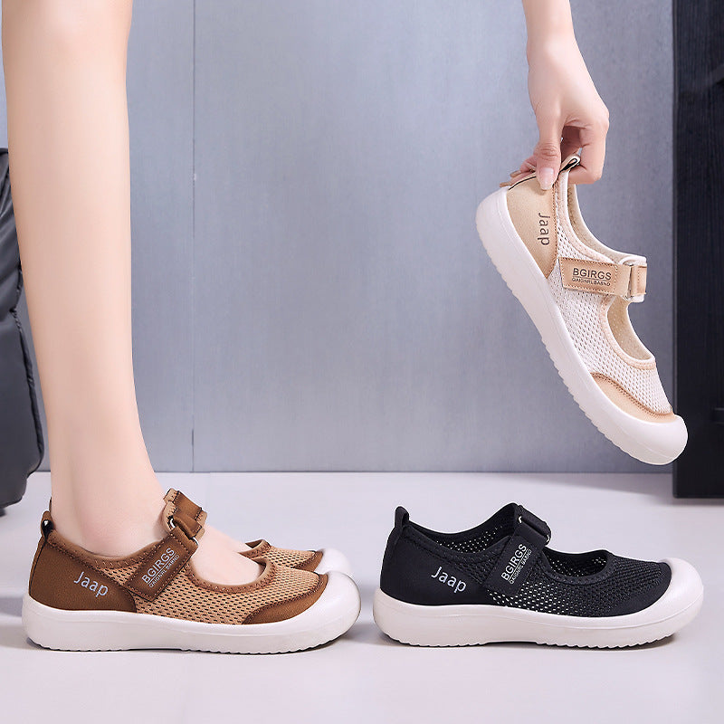 Damen Atmungsaktive und flexible Freizeitschuhe mit verstellbarem Riemen EB
