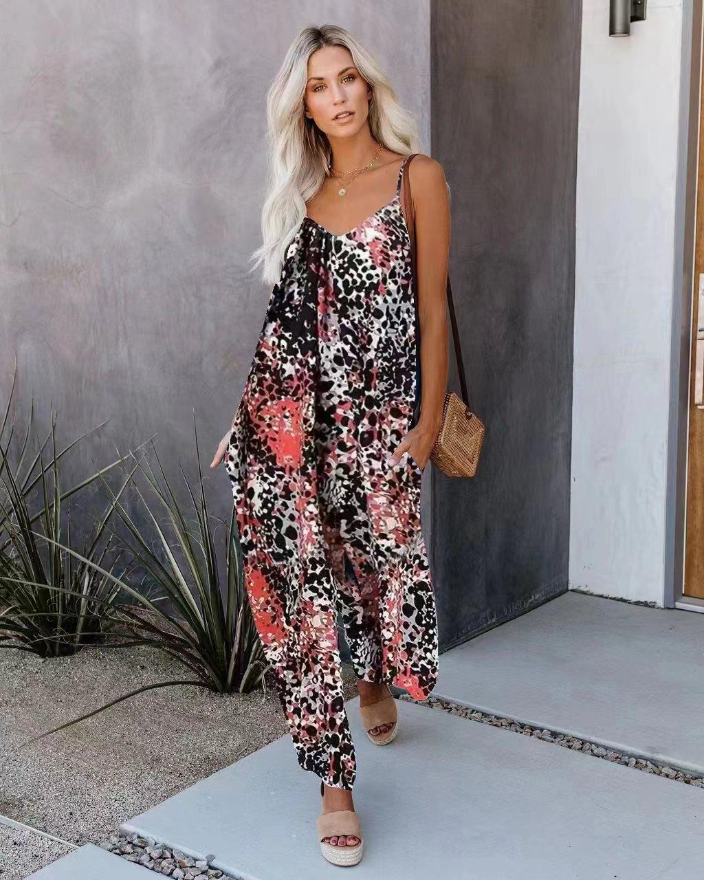 Damen Jumpsuit mit lässigem Schnitt und modischem Leopardenmuster EB