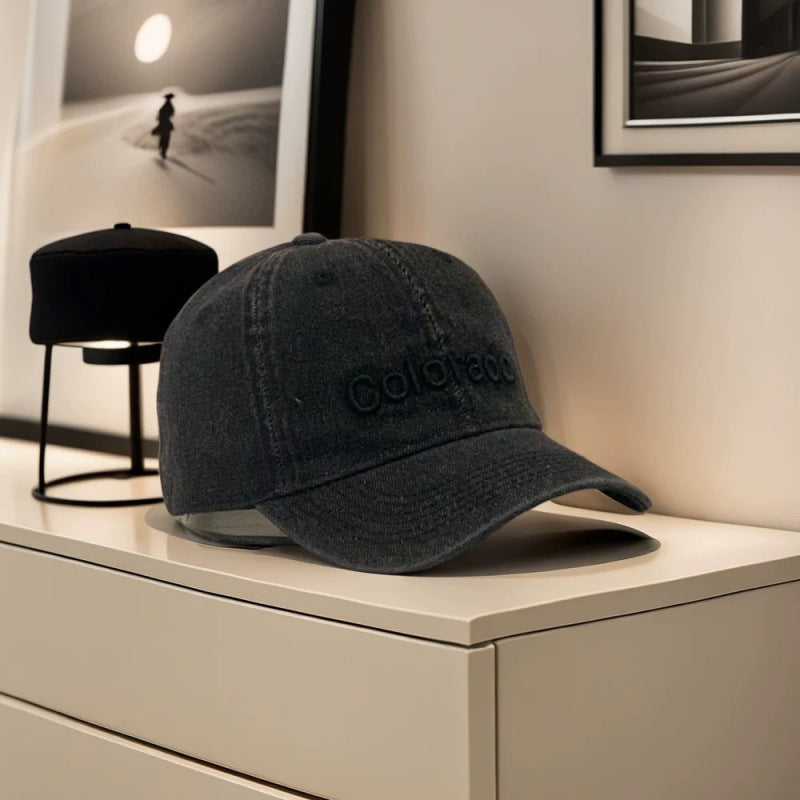 Damen-Baseballcap aus Baumwolle mit Stickerei im Distressed-Look