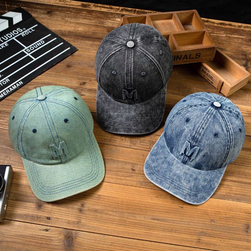Distressed-Denim-Baseballcap für Herren