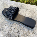 Damen bequeme Slides mit modischen Riemen EB
