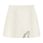Damen Crop-Top und Mini-Rock Set mit dekorativem Detail EB