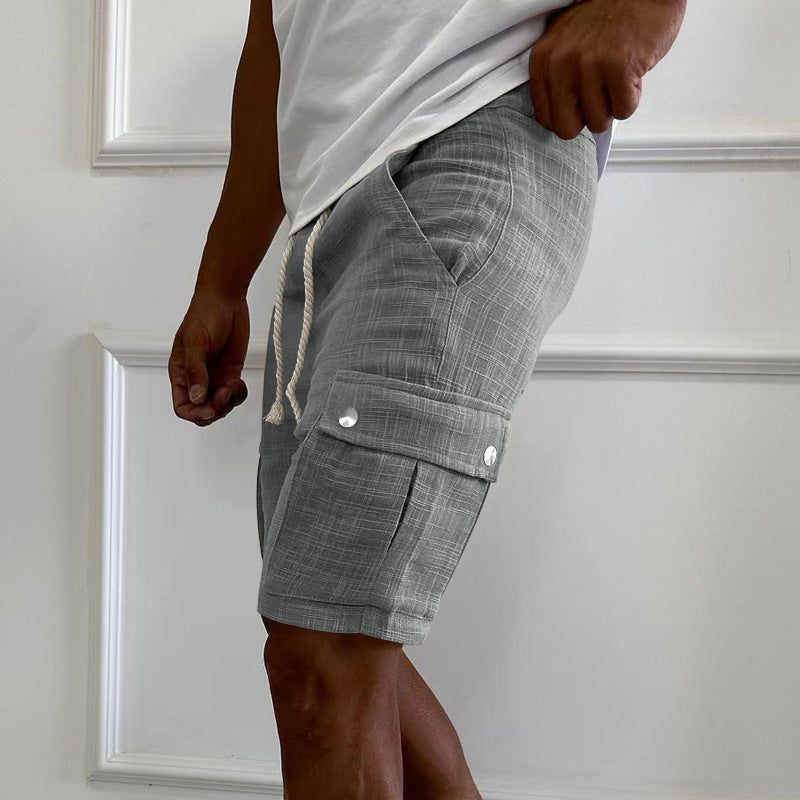 Herren Cargo-Bermudashorts aus Leinen-Baumwoll-Mix