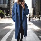 Damen Oversized Wollmantel mit doppelt-knöpfigem Design und lässigem Schnitt EB