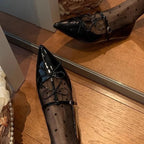 Damen Ballerina mit elegantem Schleifendetail und hochwertiger Lackoberfläche EB