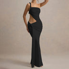 Damen Elegantes Cut-Out Minikleid mit asymmetrischem Design und Raffungen EB