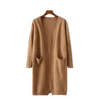 Damen Long-Cardigan mit offenen Fronten und praktischen Eingrifftaschen EB