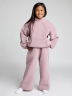 Damen lässiger Fleece-Jumpsuit mit geräumiger Kapuze und praktischen Taschen EB