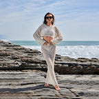 Damen Häkel-Set mit Crop-Top und Maxi-Rock EB