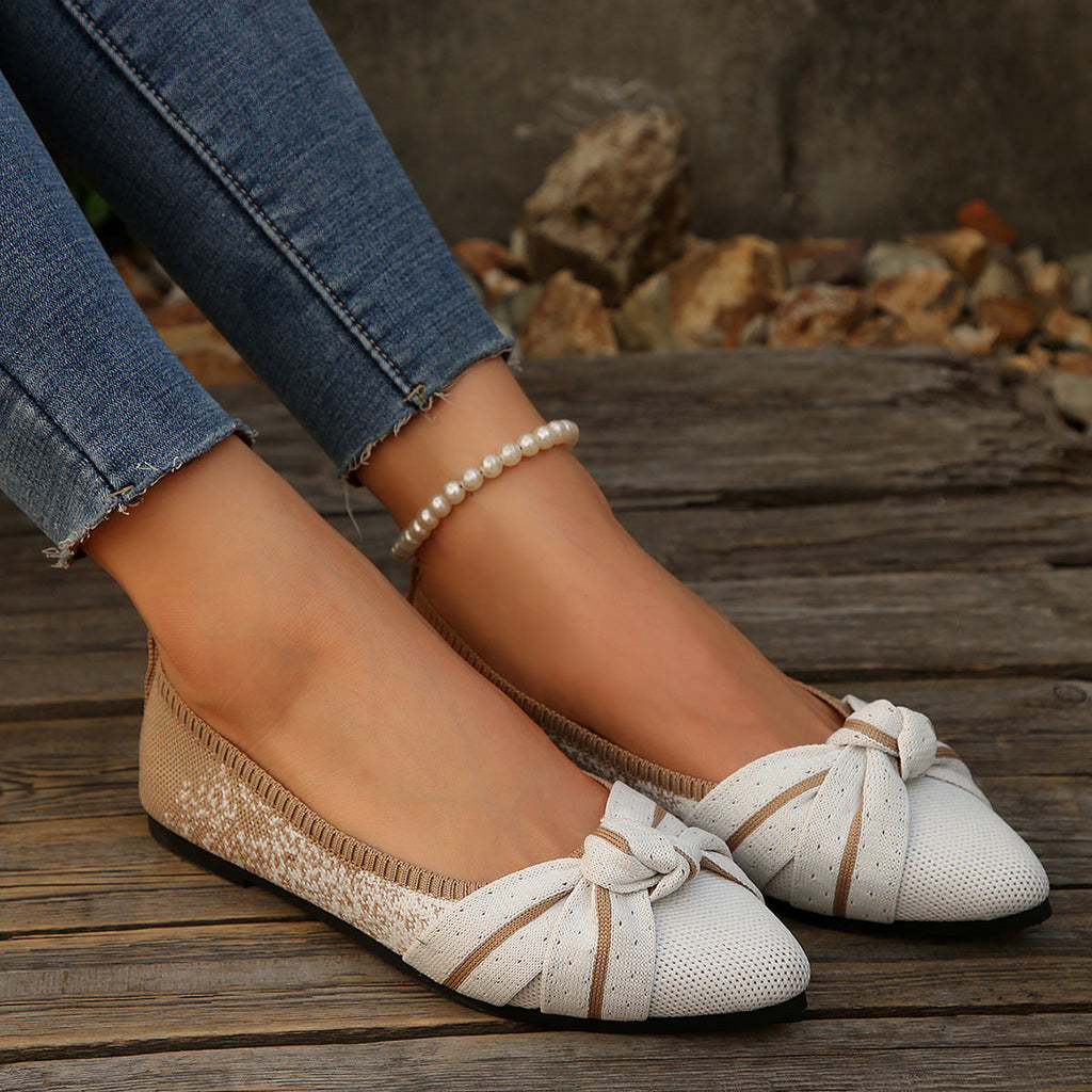 Damen Ballerina Schuhe mit eleganter Schleife EB