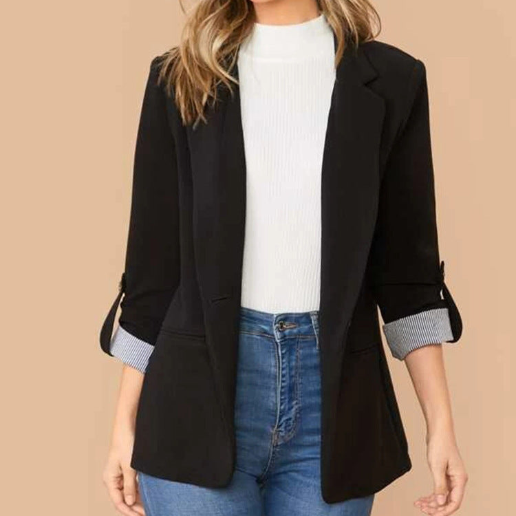 Damen Elegante Blazerjacke mit Kontrastdetails EB