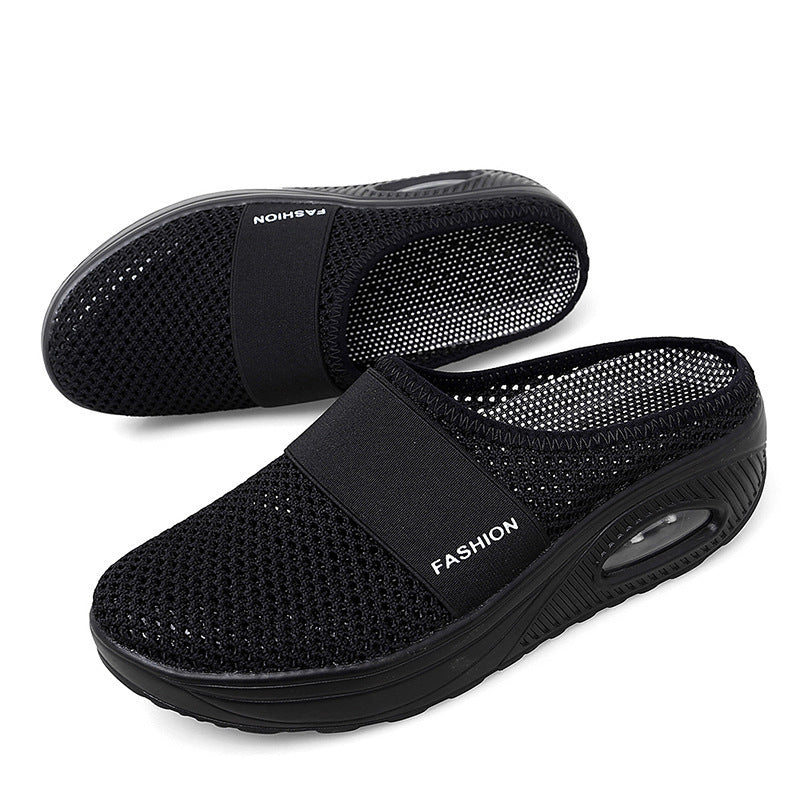 Damen atmungsaktive Slip-On Clogs mit elastischem Riemendesign EB