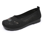 Damen Bequeme Ballerinas mit floralen Stickereien EB