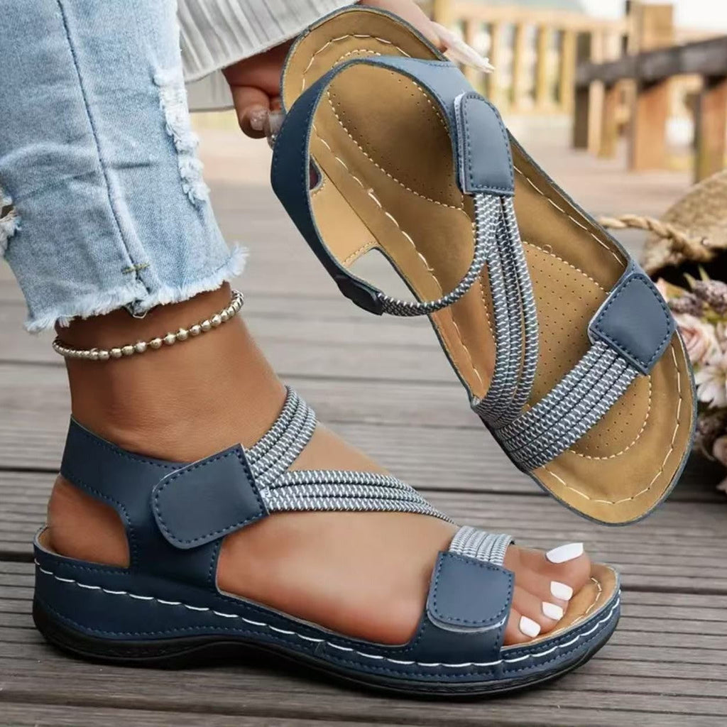Damen bequeme Sandalen mit ergonomischem Riemen-Design EB