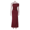 Damen Elegantes Abendkleid mit asymmetrischem Oberteil und figurformenden Raffungen EB