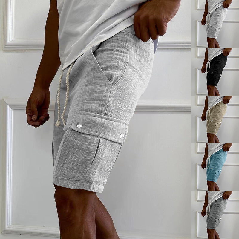 Herren Cargo-Bermudashorts aus Leinen-Baumwoll-Mix