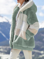 Damen Fleecejacke mit modernen Farbblöcken und praktischen Taschen EB