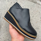 Damen Bequeme Wedge-Pantolette aus hochwertigem Leder EB