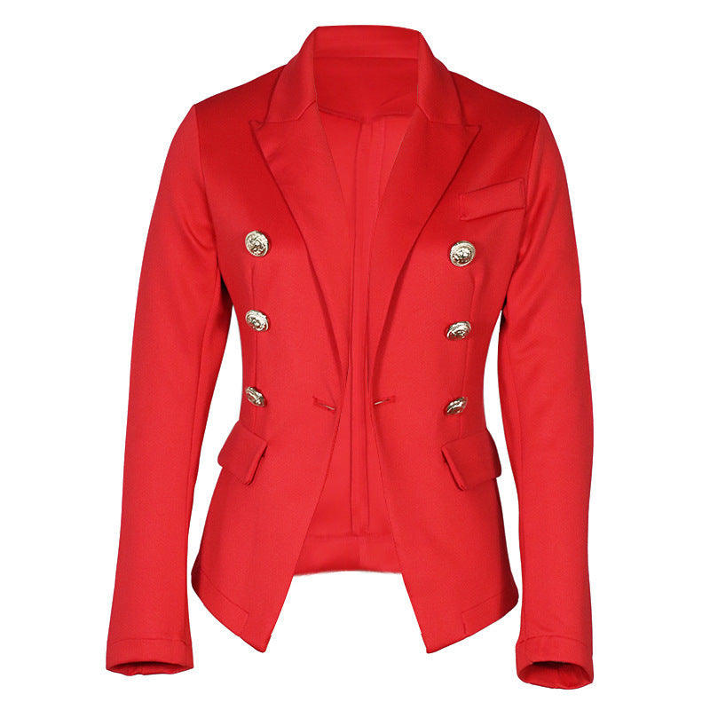 Damen Eleganter Blazer mit doppelter Knopfleiste und tailliertem Schnitt EB