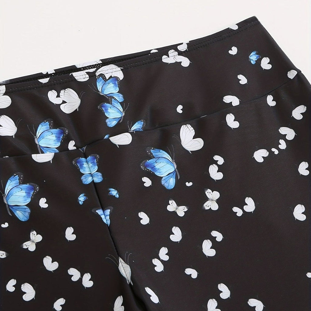 Sportliche Damen-Badeshorts mit Blumenmuster