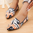 Damen Ballerinas mit stilvollem Kunstwerk-Woven-Design EB