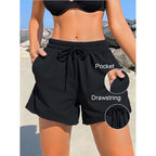 Damen Sportliche Badeshorts mit elastischem Bund und praktischen Taschen EB