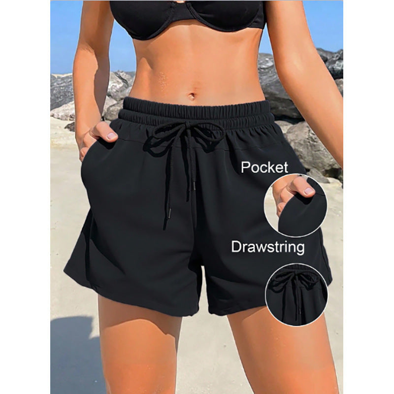 Damen Sportliche Badeshorts mit elastischem Bund und praktischen Taschen EB