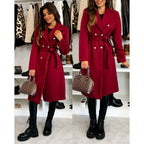Damen Eleganter Trenchcoat mit asymmetrischem Schnitt und Gürtel EB