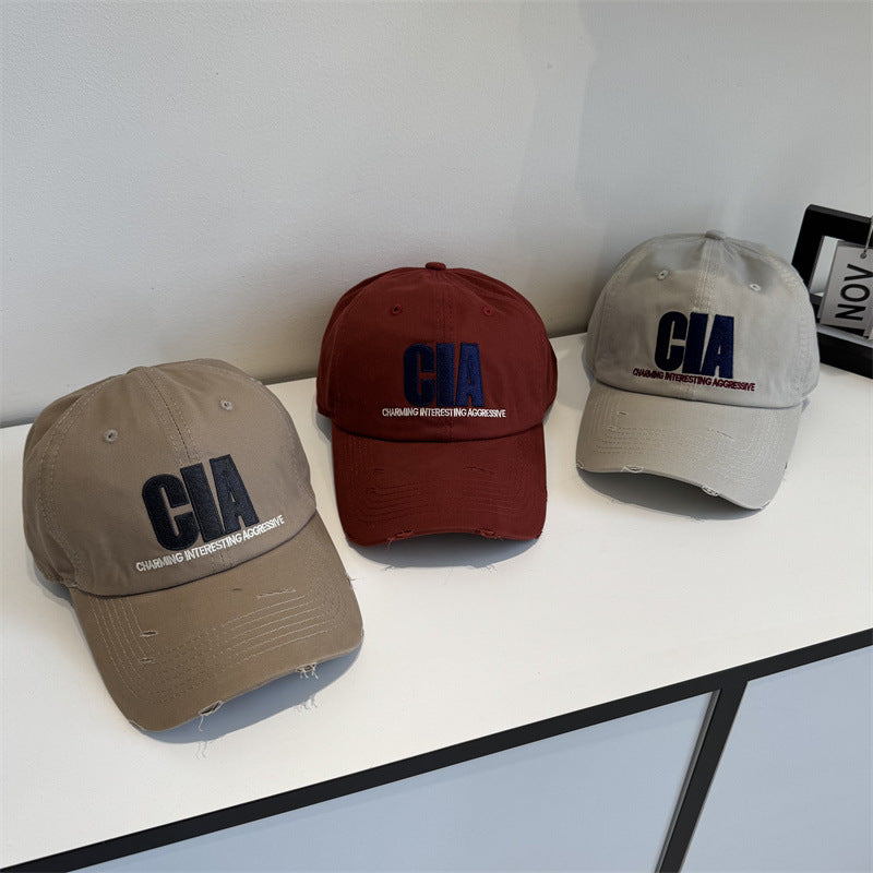 Herren-Baseballcap mit Distressed-Optik und Motivations-Stickerei