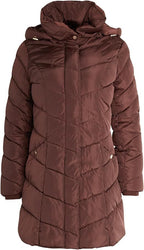 Damen Langer gesteppter Winterparka mit hochgeschlossenem Kragen EB