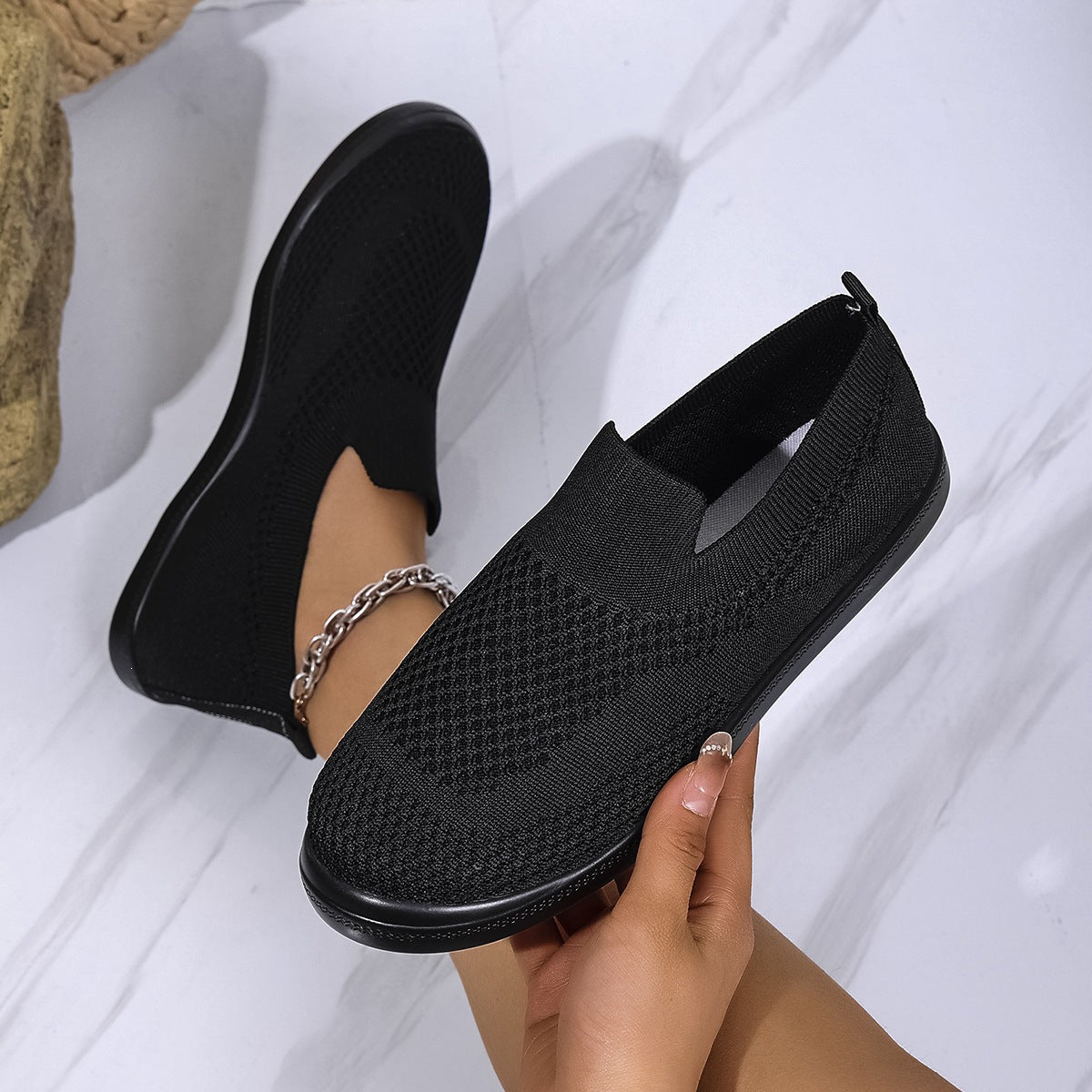 Damen Atmungsaktive Slip-On Freizeitschuhe EB