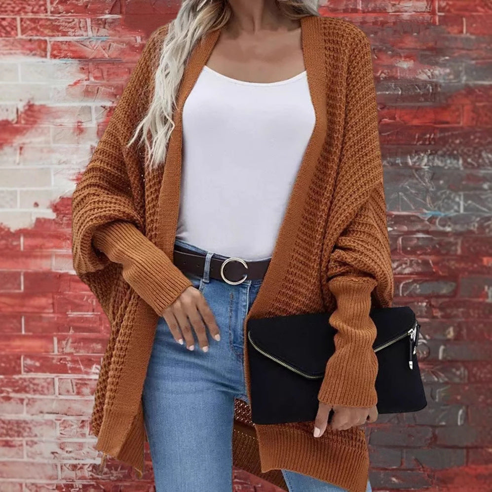 Damen Grobstrick Cardigan im lässigen Design mit weitem Schnitt und feiner Struktur EB