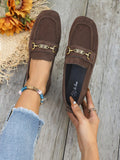 Damen Mokassins mit schicke Goldakzent und weichem Veloursleder EB