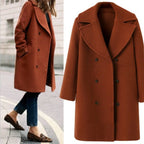 Damen Eleganter Doppelt-knopf Mantel mit modernem Revers EB