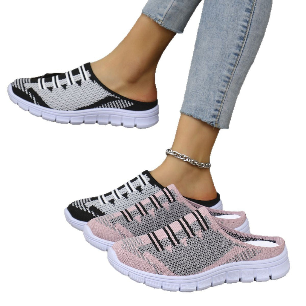 Damen luftige Sneaker-Pantoletten mit rutschfester Sohle EB