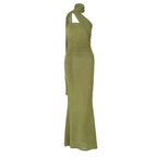Damen Elegantes Abendkleid mit schulterfreiem Halterdesign und figurschmeichelnder Drapierung EB