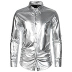Herren Glamouröses Metallic-Oberhemd EB