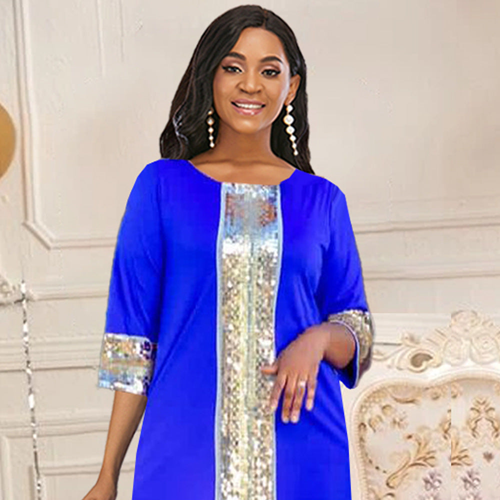 Damen Elegantes Maxikleid mit glitzerndem Design und stilvollem Schnitt EB