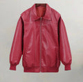 Damen Kunstlederjacke mit praktischen Taschen und elastischem Bund EB