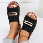 Damen Bequeme Open-Toe Sandalen mit modischem Schnallen-Detail EB