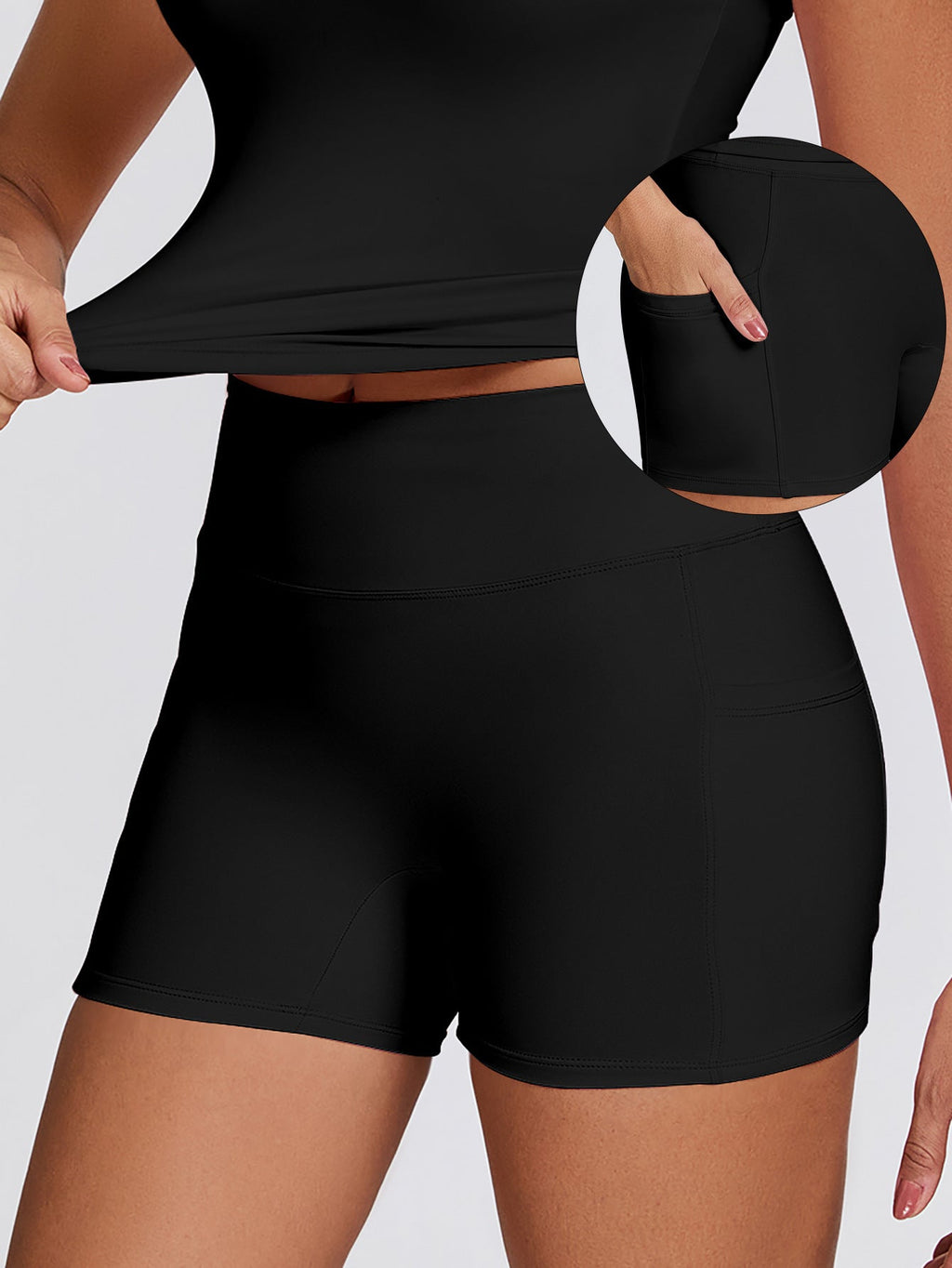 Sportliche Damen-Kompressionsshorts mit praktischen Seitentaschen