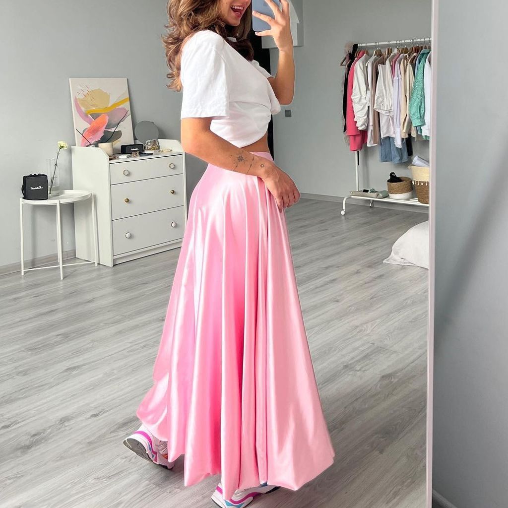 Damen elegantermaxirock mit fließendem Schnitt EB