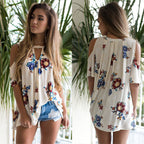 Damen lässige Bluse mit floralem Muster EB